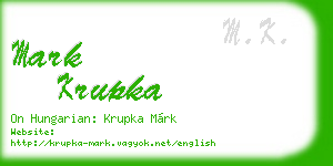 mark krupka business card